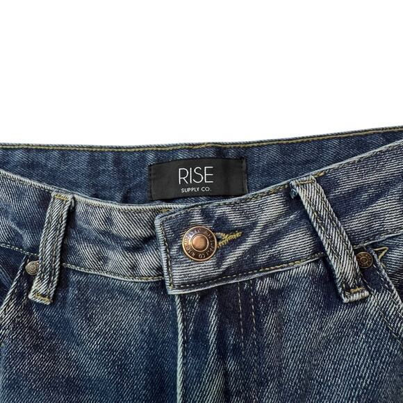 Rise Wide Leg Jeans Women’s Size 7 Blue High Rise Vintage Wash Straight Denim - Picture 3 of 10